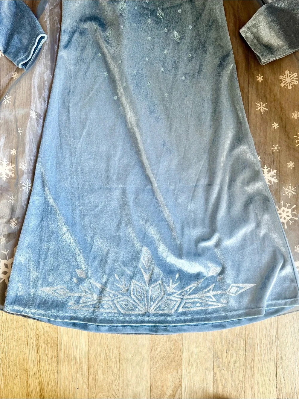 Girls H&M Disney Elsa frozen Ice Princess Dress with Fur Trim Sz 6/7 nwot